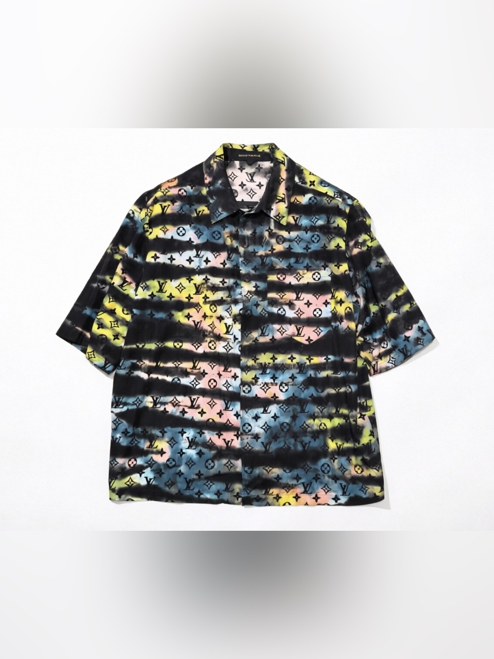 Louis Vuitton Black Multicolor Monogram Short Sleeve Shirt